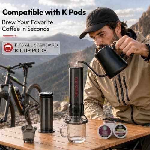 Camping French Press - Portable Coffee Maker for K Cup Pods and Grounds — view 2