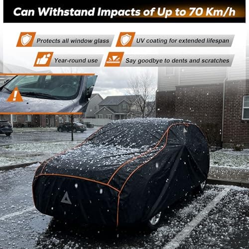 Hail Protector Car Cover for SUV(Length:191"-201") + Gift Windshield Sunshade, Multi-Layered EVA Hail Proof Car Cover, Padded Car Hail Protector Explorer, Telluride, Palisade, Pilot etc. — view 2