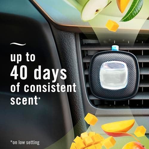 Febreze Car Air Freshener Vent Clip Multipack Mango Splash Scent, Long Lasting Smell Fighter for Strong Odors Car Febreze Clip Automotive Vent Air Freshener 4 Count — view 3