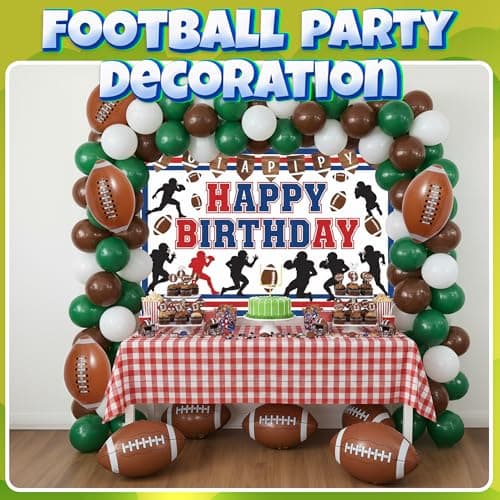 KiddieLoot Inflatable Football Beach Balls (6 Pack) - 16-Inch Durable Beach Balls for Kids, Summer Pool Toys, Football Party Favors, Sports Theme Decorations, Giveaways — view 2