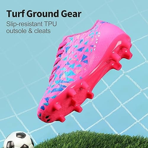 DREAM PAIRS Boys Girls Soccer Cleats Kids Football Shoes,Size 11 Little Kid,Fuchsia/Pink/Royal/Blue,HZ19003K — view 4
