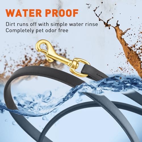 Viper K9 Biothane Working Dog Leash Waterproof Lead for Tracking Training Schutzhund Dog Sport & Search - Odor-Proof Long Line with Solid Brass Snap for Puppy Medium and Large 1/2" x 20ft Black — view 3