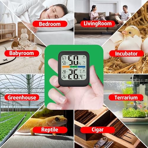 G.CATACC Digital Hygrometer Indoor Thermometer Humidity Meter Gauge with Max/Min Record Room Thermometer Temperature and Humidity Monitor Sensor for Home Baby Greenhouse Reptile - Battery Included — view 3