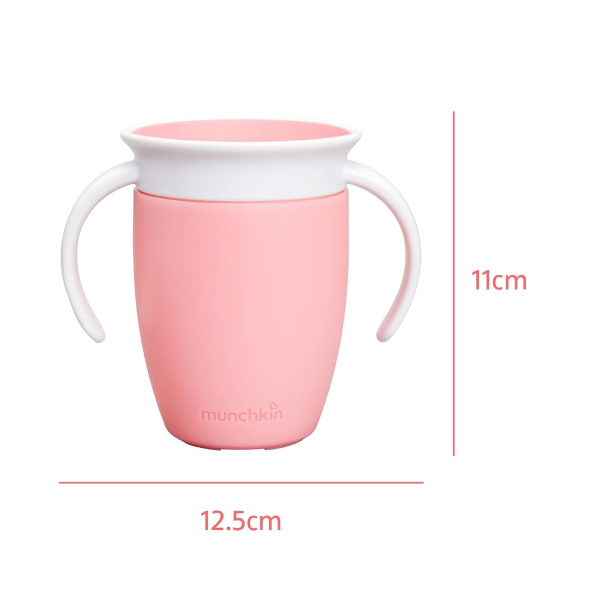 Munchkin Miracle 360 Sippy Cup | Trainer Toddler Cup | BPA Free Baby & Toddler Cups w.Handles | Non Spill | Dishwasher Safe Baby Cup | Leakproof | 6+ Months | 7oz/207ml | 2 Pack |Pink/Purple — view 5