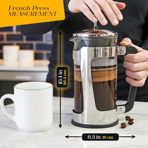 ESPRO P5 French Press Coffee Maker, 32oz, Polished, Stainless Steel Press — view 2