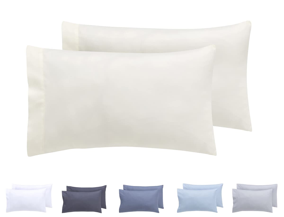 Todocama – Juego de 2 Fundas de Almohada, Microfibra Extra Suave, hipoalergénicas. Juego de 2-70x40 cm Blanco — view 39