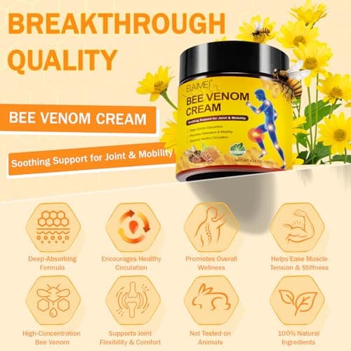 Bee Venom Body Massage Cream with Chondroitin for Back, Knees, Hands, Neck, Feet - 120g — view 5