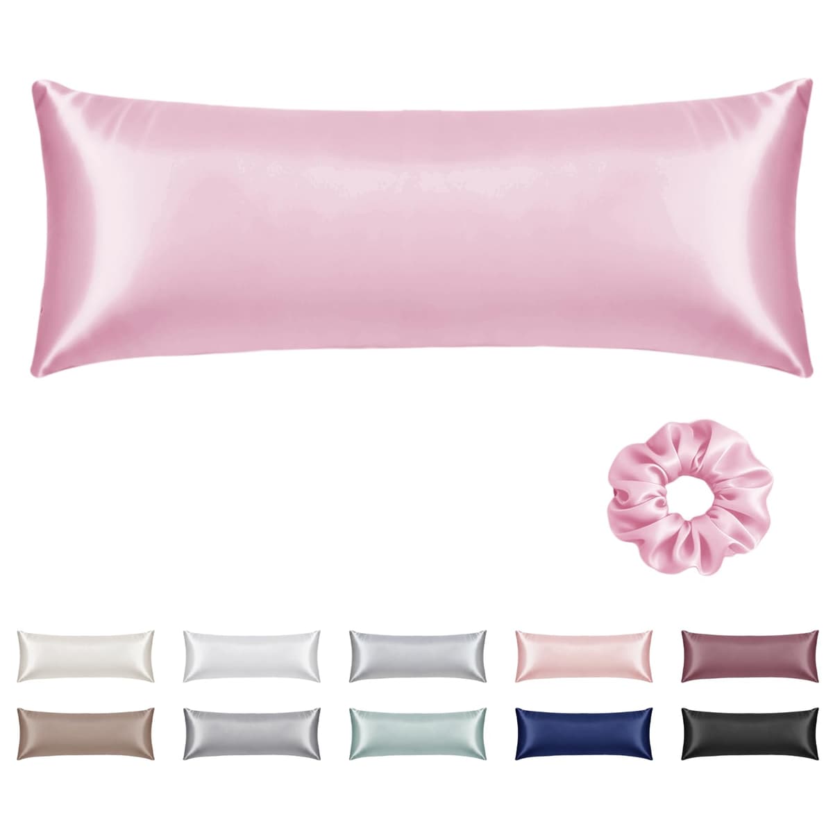 Vielit 2 Pack Satin Pillowcase for Hair and Skin Cooling,Soft as Silk Pillowcase for Hair and Skin,Easier Care than Silk Pillow Case Beige 50x75cm Gifts for Women Envelope & 2 Scrunchies — view 33