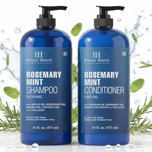 Botanic Hearth Rosemary Mint Shampoo and Conditioner Set, Thickening Formula, Promotes Hair Growth and Scalp Health Sulfate Free & Paraben Free, for Men & Women | 16 fl oz each — view 3
