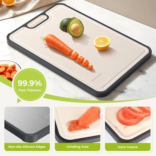 Titanium Cutting Board for Kitchen, Cutting Board Double Sided Food Grade, Pure Titanium/PP, Easy to Clean Large Size 15”×10.3” — view 5