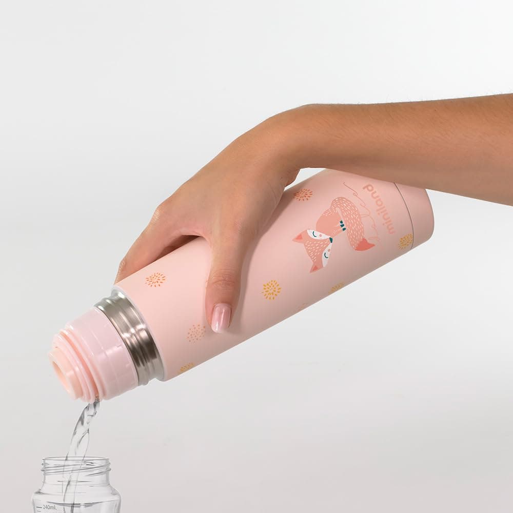 Miniland Termo Bebé para Líquidos 500 ml de Acero Inoxidable, Mantiene Temperatura más de 24h Frío y Calor, Cierre Hermético y Sistema Antigoteo | Candy — view 4
