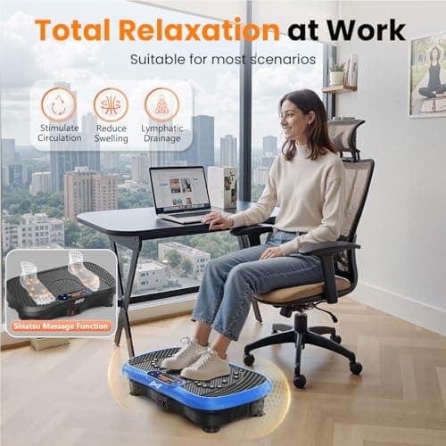 AXV Vibration Plate Fitness Platform Exercise Machine Vibrating Shaking Full Body Shaker Workout Vibrate Stand Shake Board Sport for Weight Loss Fat Burner for Gym Home Office — view 5