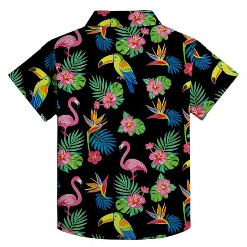 QAUN Hawaiian Shirt for Kids Boys Hawaiian Shirts Summer Button Down Shirt Cusual Tops 5-14 Years — view 2