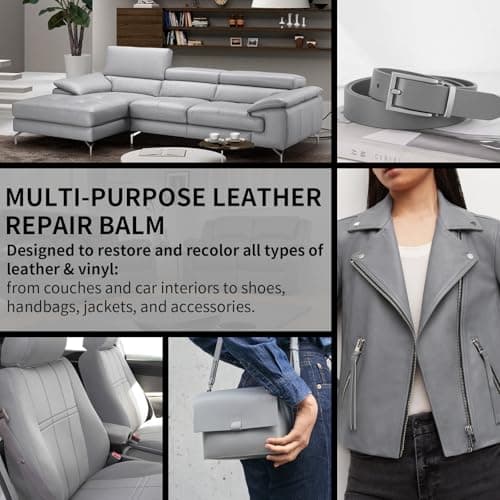 Leather Recoloring Balm and Leather Repair Kit for Furniture, Gray Leather Dye for Couches, Car Seats, Leather Paint & Stain for Sofa, Chairs, Bags, and More — view 4