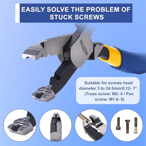 VAZIOYAR Multi-Function Screw Extractor Pliers, Non-Slip Screw Removal Tool, Extracts Stripped, Broken, Rusted Screws, Screw Pliers for Tightening, Loosening and Gripping Nuts and Bolts，Wire pliers — view 3