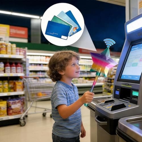 3D Printed Credit Card Wand Tap to Pay, Magic Wand Contactless Payment Card Holder, Digital Payment Star Wands for Easy Checkout (#E)