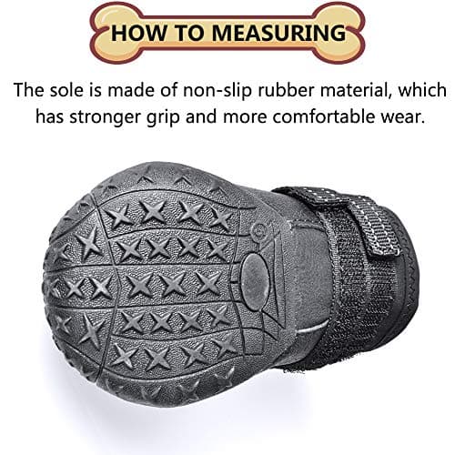 XSY&G Dog Boots,Waterproof Dog Shoes,Dog Booties with Reflective Rugged Anti-Slip Sole and Skid-Proof,Outdoor Dog Shoes for Medium to Large Dogs 4Pcs-Size6 — view 3