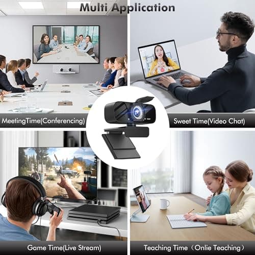 Gohero Full HD 1080P Video Webcam, Noise Cancellation, Privacy Cover, Wide-Angle Lens, Auto Light Correction, Plug & Play USB Webcam for Laptop, Desktop, PC, Mac, Zoom, Skype Pro Series — view 8