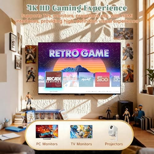 Retro Gaming Console 2026 New Video Game Console with 23 Emulators 20,000+ Classic Games, 4K Hdmi Output Plug and Play Video Games for TV, Gifts for Birthday Holiday - Mac — view 2