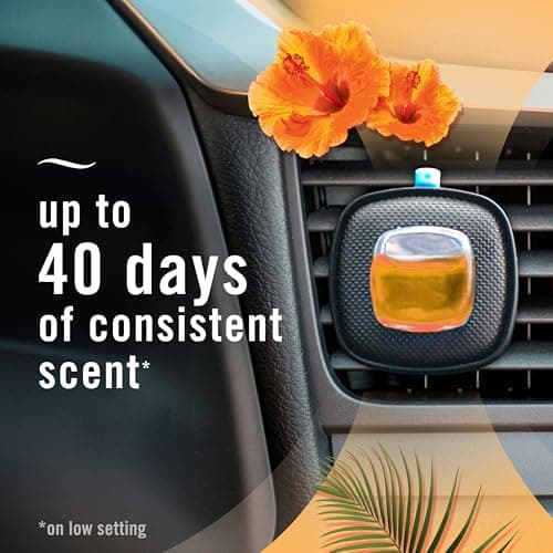 Febreze Car Air Freshener, Odor-Fighting Automotive Vent Clip, Scented Car Accessories, Long Lasting for Strong Odors, Hawaiian Aloha Scent, 4 Count — view 3