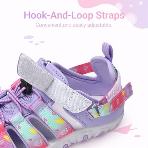 DREAM PAIRS Boys Girls Athletic Sport Sandals,Size 11 Little Kid,Purple — view 3