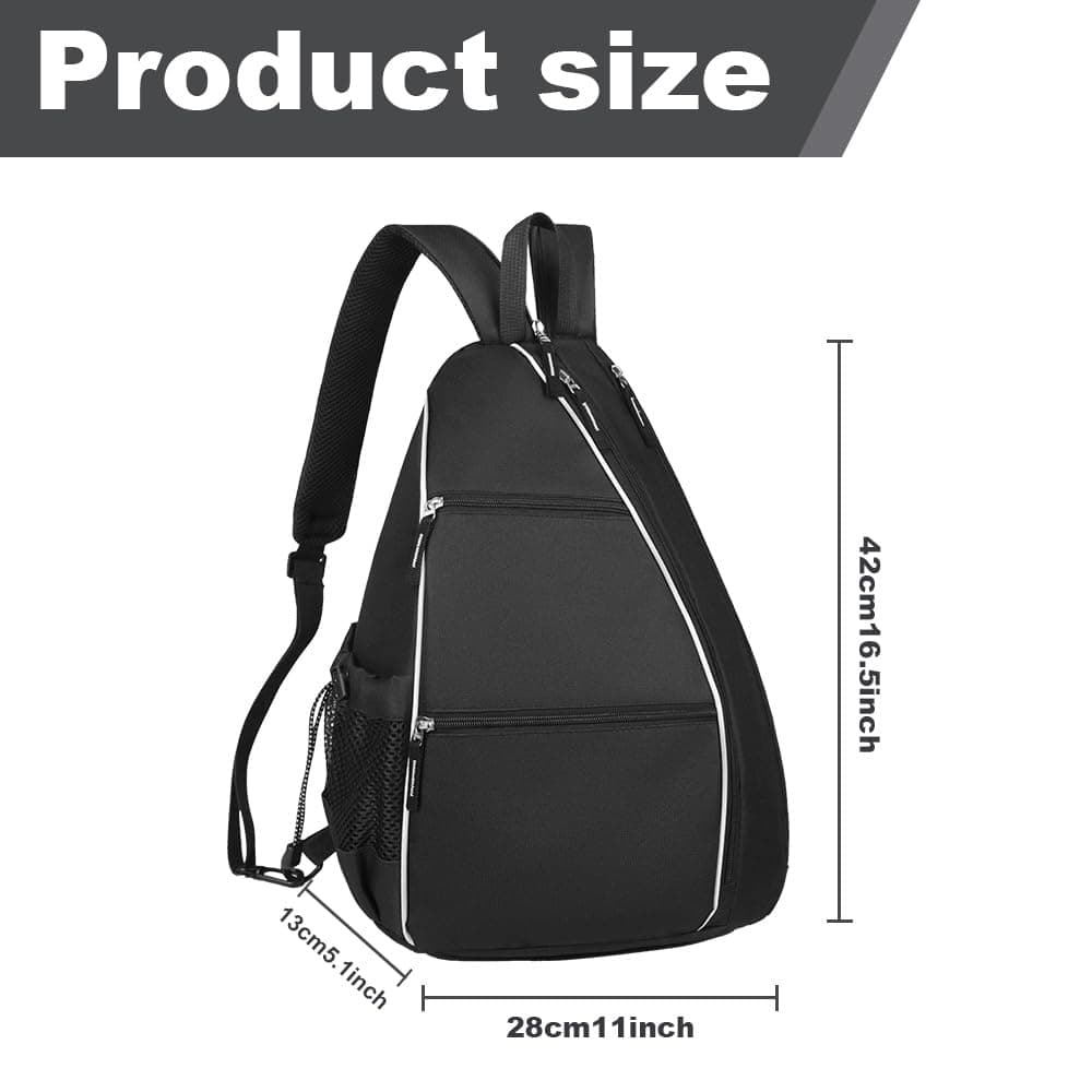 1 Unidad Bolsa de Pickleball, Pickleball Sling Bag Mochila, Mochila Cruzada Reversible para Hombres y Mujeres, Bolso Bandolera Portátil con Gancho para Equipo y Equipo, sostiene Palas, Pelotas — view 2
