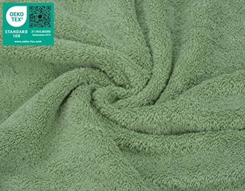 American Soft Linen Washcloths for Bathroom, 100% Turkish Cotton Washcloth Set of 4, 13x13 in Soft Washcloths for Body and Face, Wash Rags for Kitchen, Baby Washcloths, Sage Green Washcloths — view 2