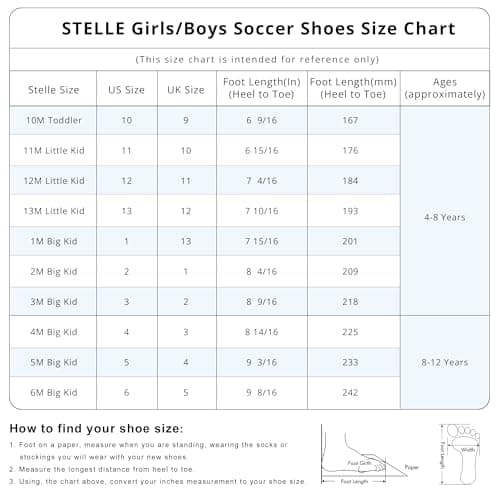 STELLE Kids Soccer Cleats Boys Girls Firm Ground Athletic Outdoor Football Soccer Shoes for Little/Big Kid(GCL005-Black,3ML) — view 5