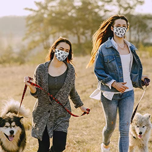 Weddingstar 3-Ply Adult Washable Cloth Face Mask Reusable and Adjustable with Filter Pocket - Paw Prints — view 2