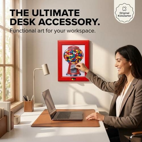 Eye Candy Frame - The Original Candy Dispenser and Gumball Machine in a Picure Frame. All Kinds of Treats. Hang on a Wall, Stand on a Table, Birthday & Holiday Gift for All Ages, Large 15" x 12" (Red) — view 5
