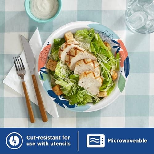 Dixie Medium Paper Plates, 8.5 Inch, 90 Count, 2X Stronger*, Microwave-Safe, Soak-Proof, Cut Resistant, Disposable Plates For Everyday Breakfast, Lunch, & Dinner Meals — view 4