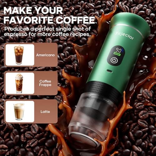 kejector Portable Coffee Maker Espresso Machine for Travel Nano Car Coffee Maker Compatible with Ground Coffee & Capsule for RV, Hiking Camping Office, Travel Espresso Maker Electric Green — view 5