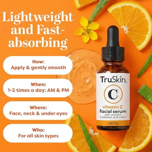 TruSkin Vitamin C Serum for Face - Anti Aging Face Serum with Hyaluronic Acid & Vitamin E - Brightening Formula for Improving Appearance of Dark Spots, Fine Lines & Wrinkles - All Skin Types, 1 fl oz — view 2