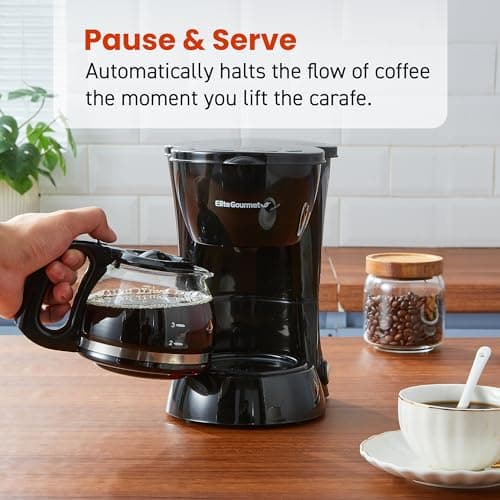 Elite Gourmet EHC4128 Automatic 4-Cup Drip Coffee Maker, Black — view 5