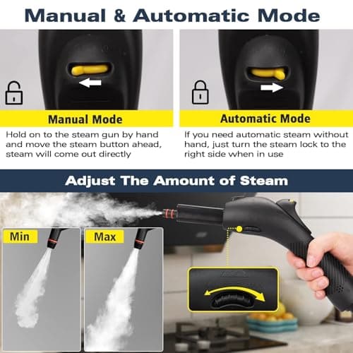 Waitbird Steam Cleaner,Multi-Purpose Steam Engine with 21 Accessories,248 ° F High-Temperature Steam,Suitable For Floors,Kitchen Oil Stains,Tiles,Carpets,Cars,Toilets-Yellow — view 3