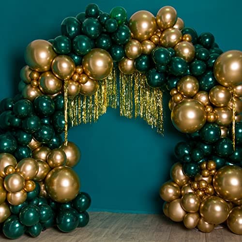 RUBFAC Gold Balloons 129pcs Different Sizes 18 12 10 5 Inch, Metallic Gold Balloon Garland Arch Kit for Graduation Party Wedding Holiday Happy Birthday Decoration — view 5