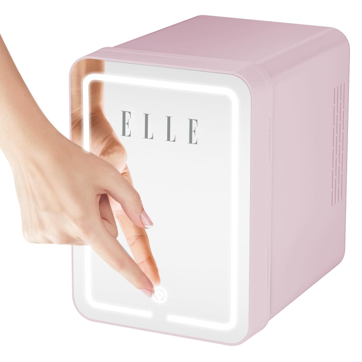 ELLE Mini Cooler with LED Makeup Mirror 4L Portable Cooler Pink (Pink) — view 2