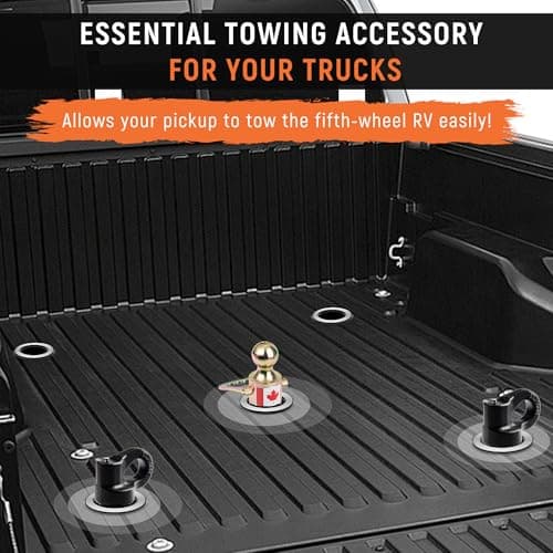 Puck System Gooseneck Hitch Ball Kit with Storage Suitcase for F250 F350 F450, Silverado 2500HD 3500HD, Sierra 2500HD 3500HD, 2 5/16 inch Gooseneck Ball, 38000lbs GTW, Carry Handle Design — view 2