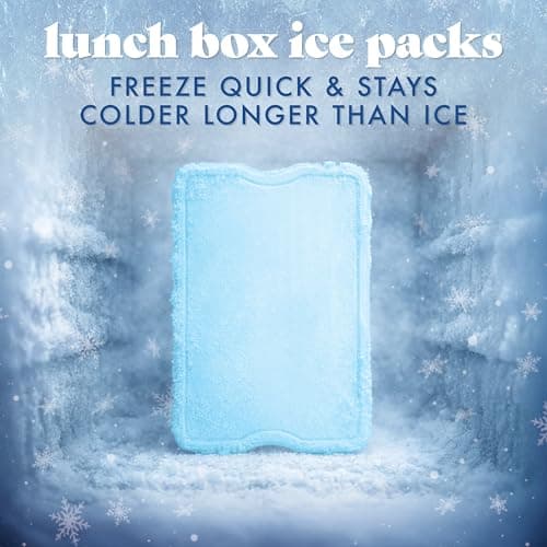 Cool Coolers by Fit & Fresh 4 Pack XL Slim Ice Packs, Quick Freeze Space Saving Reusable Ice Packs for Lunch Boxes or Coolers, Blue, 239ICE, 4 count (Pack of 1) — view 10