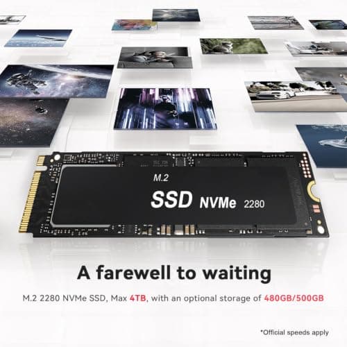 Beelink SER5 Mini PC,AMD Ryzen 5 5500U(6C/12T,up to 4.0 GHz),Mini Computer 16GB DDR4 RAM 480GB M.2 2280 SSD Graphics 7core 1800MHz,Support 4K Triple Display/HDMI+DP+Type-C/Wifi6/BT5.4 — view 4