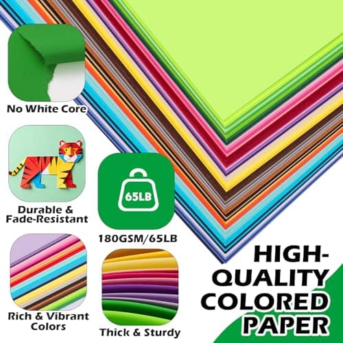 160 Sheets 5" X 7"Colored Cardstock, 80 Assorted Colors 180GSM/65LB Construction Paper Card Stock for Card Making, DIY Crafts, Kids School Supplies, Party Decorations & Printing — view 3