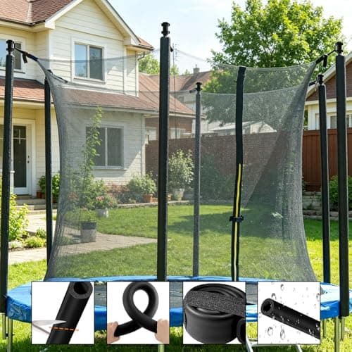 12pcs Trampoline Pole Foam Sleeves 88cm Length,34.6 Inch Waterproof Round Tube Protective Trampoline Spring Cover Padding,Trampoline Poles Replacement Parts for Indoor Playground (Blue) — view 3