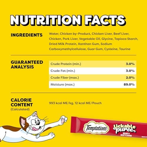 Temptations Creamy Puree Squeezable Lickable Cat Treats, Wet Cat Treats with Beef Liver, 0.42 oz. Tubes, 4 Count, Pack of 11 (44 Total) — view 6