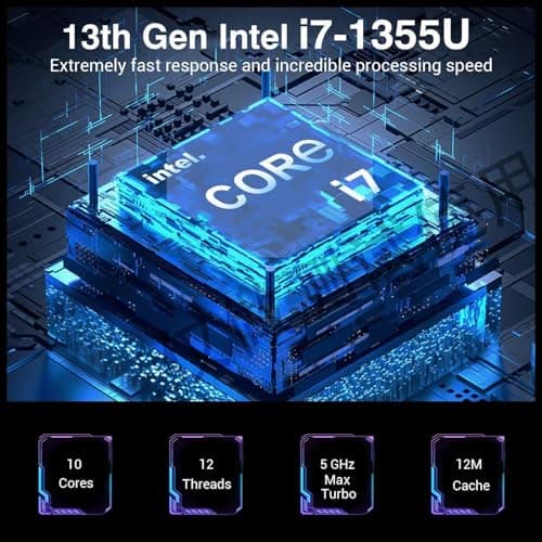 HP 15.6” FHD Touchscreen Laptop 2025-2026 Student Business, Ultra Powerful AI Computer, Lifetime Office, 10-Core Intel i7, 64GB RAM, 2TB Storage (2TB SSD+500GB Ext), Wi-Fi 6, HubxcelAccs, Win 11 Pro — view 4