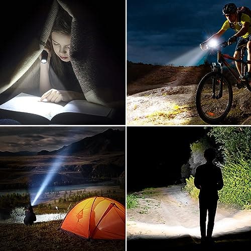 Blukar LED Rechargeable Flashlight 2 Pack, Super Bright Small Handheld Flashlights- Zoomable, Adjustable Brightness, Long Lasting Flash Light, Waterproof Pocket Size Torch Light for Emergency, Camping — view 6