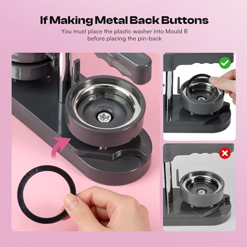 Caydo 2.25in(58mm) Button Maker Machine, Pin Maker Machine for Anime Fans DIY Badge Making Press Kit, Create Fan Pins for Conventions, Anime Meetups & Band Parties, Gifts for Young Adults — view 2