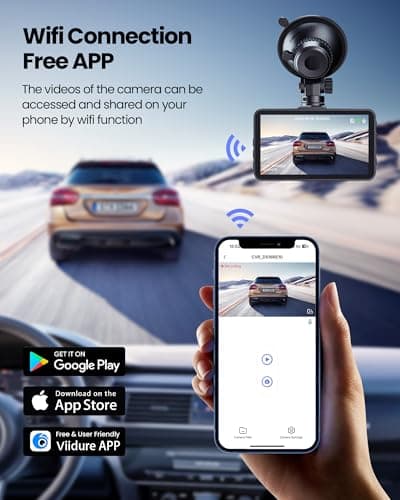 DELLFY Dash Cam Front and Rear Camera with App Control, 4K+2K Dashcams for Cars with 5G WiFi, Night Vision, G-Sensor, Loop Recording & 24H Parking Mode, 170°Wide Angle, 32GB Card