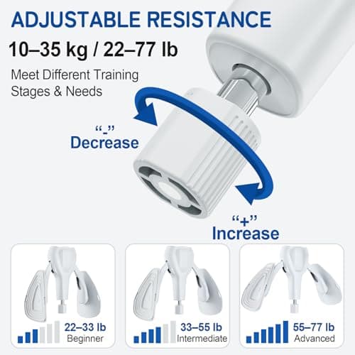 Pelvic Floor Exercise Devices 77 lb Adjustable Kegel Inner Thigh Exerciser and Hip Trainer Workout Equipment for Home Postpartum Recovery Women Men, with Band, Grey — view 2