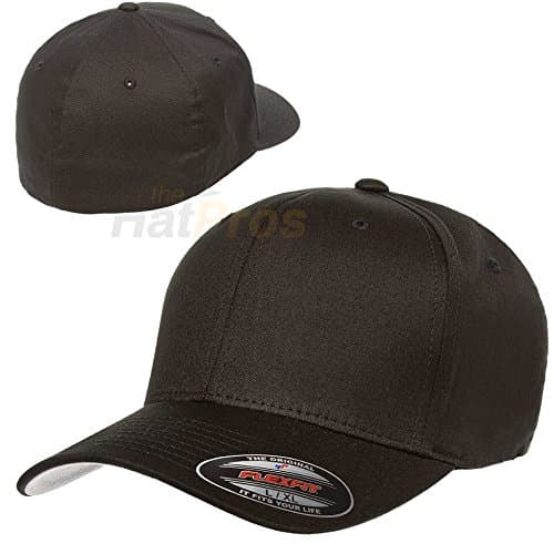 Flexfit Cotton Twill Fitted Cap, Black, Large-X-Large — view 3