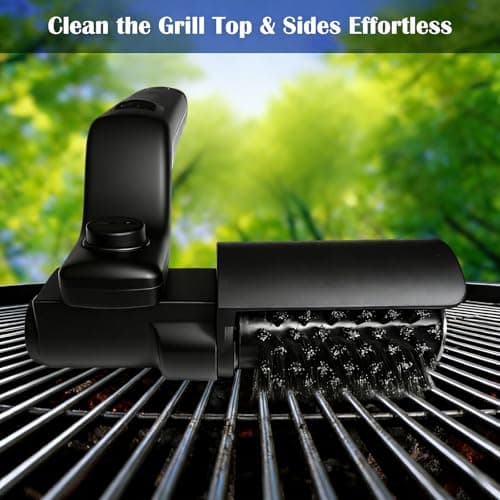 Cordless Electric Grill Brush with Adjustable Angle, 3-Speed Power Motor & Stainless Steel Head - Rechargeable, 90-Min Runtime, Waterproof Grill Cleaner for BBQ Grates & Griddles (Black) — view 2